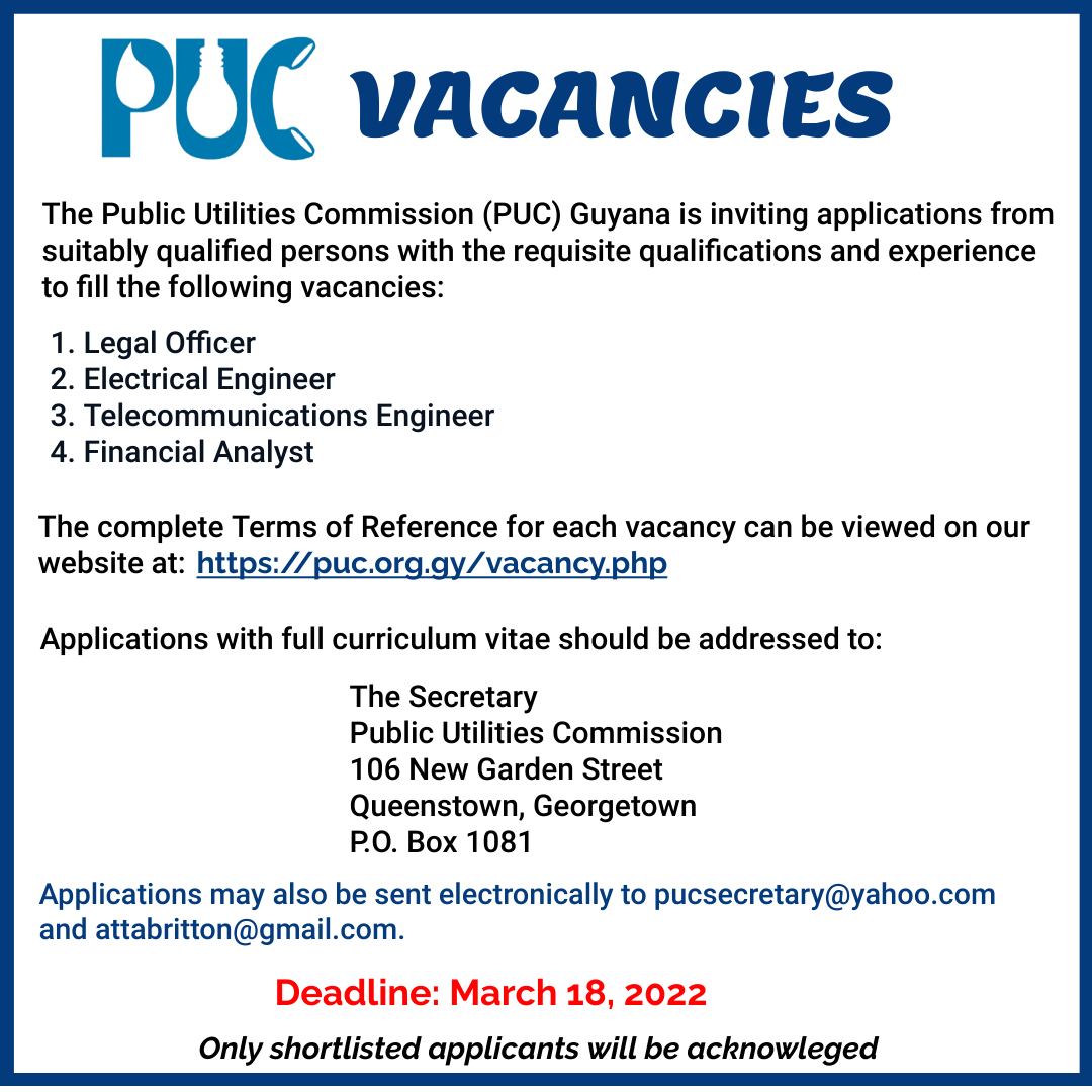 PUC Vacancies
